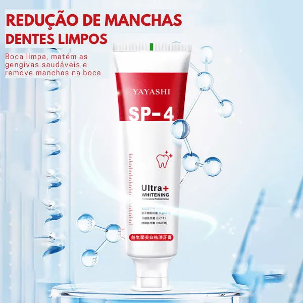 Creme Dental Clareador Probiótico - Clareamento Rápido (COMPRE 2 LEVE 3)