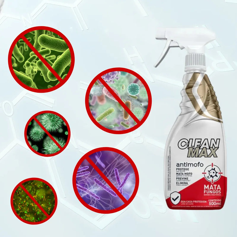 CLEAN MAX 2.0 - SPRAY REMOVEDOR DE MOFO (COMPRE 1 LEVE 2)